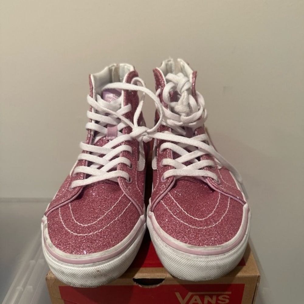 Girls glitter pink sneakers size 3